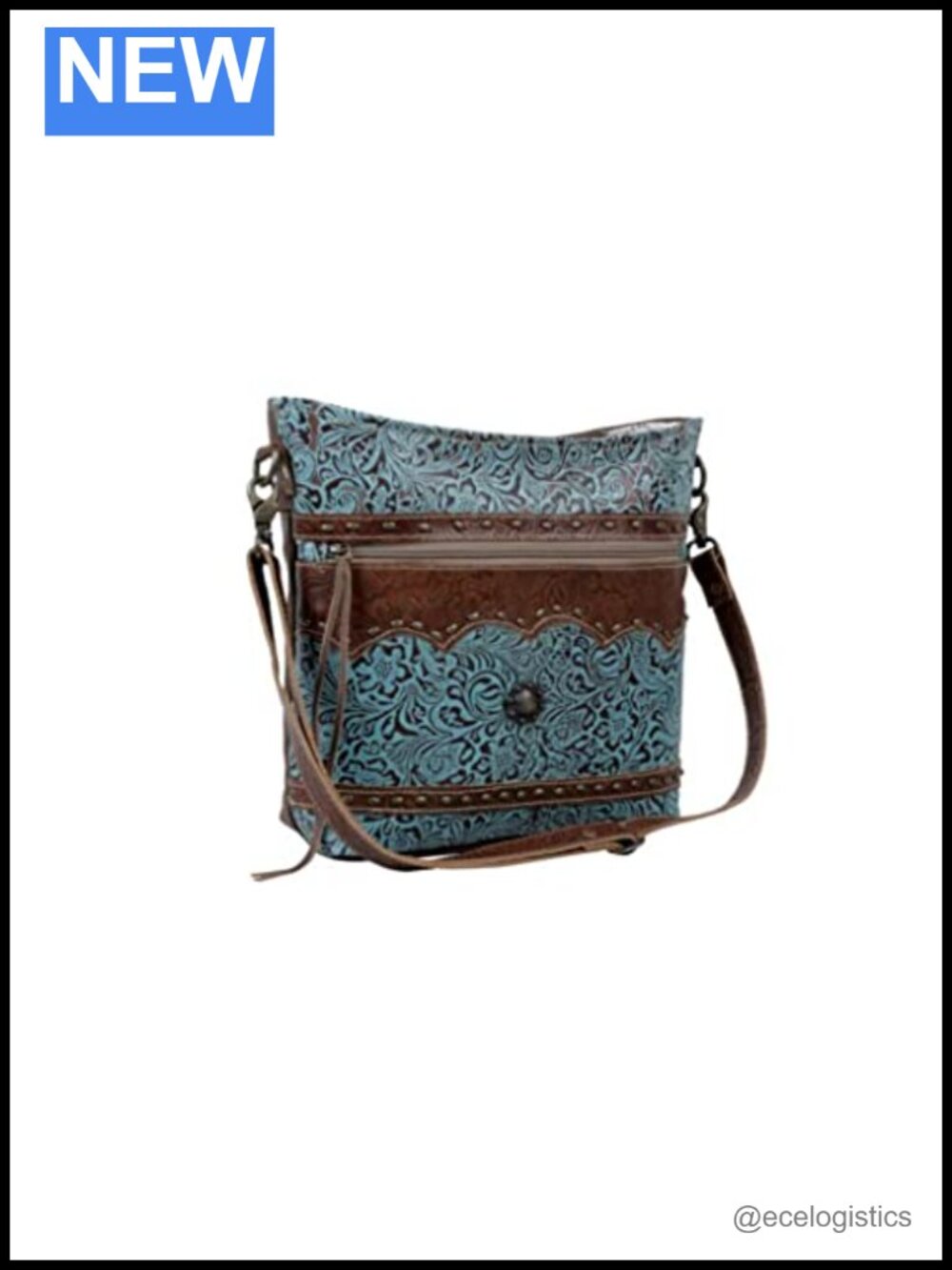 Crossbody Saddle Bag Leather Multicolored Handbag with Adjustable Strap